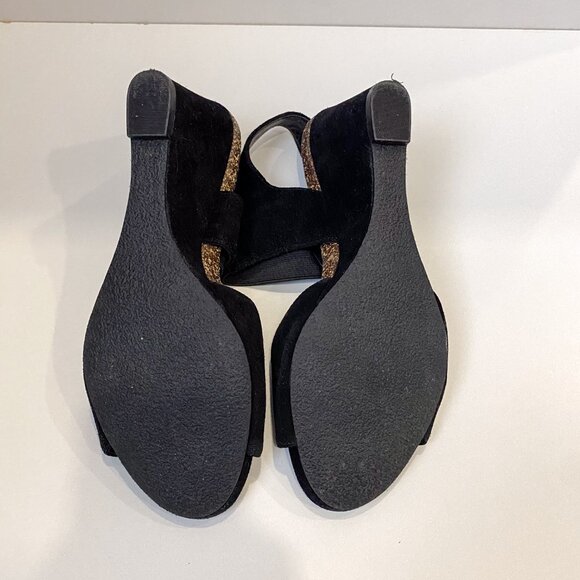 Aubrey Lynn Pennie Wedge Suede Slingback Sandal - Size 8 - Picture 12 of 13
